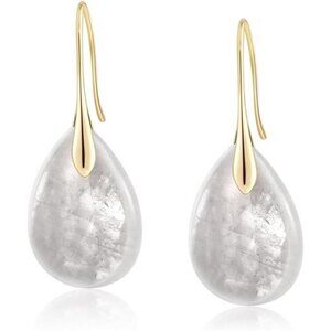 Purple Pink Agate Crystal Dangle Drop Earrings Gold Silver Tone Jewelry Gift